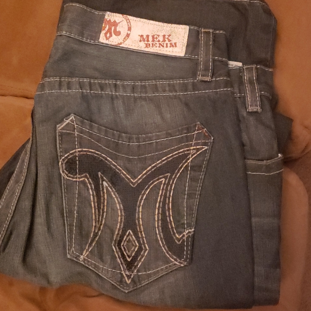 Mildly worn MEK denim jeans